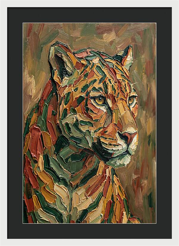 Jaguar In Vibrant Palette Knife Style