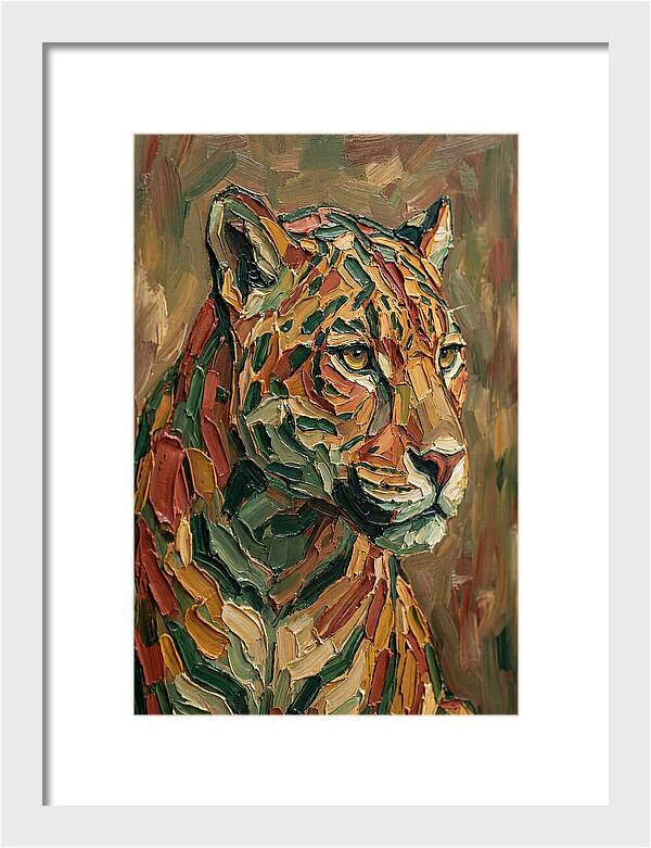 Jaguar In Vibrant Palette Knife Style