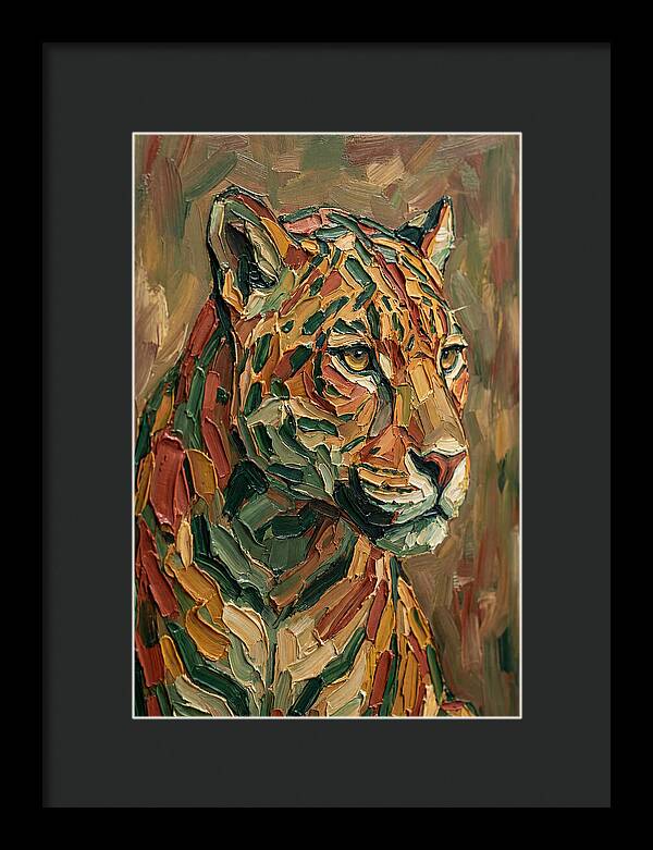 Jaguar In Vibrant Palette Knife Style