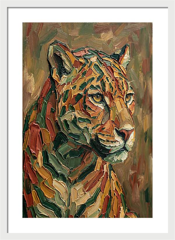 Jaguar In Vibrant Palette Knife Style