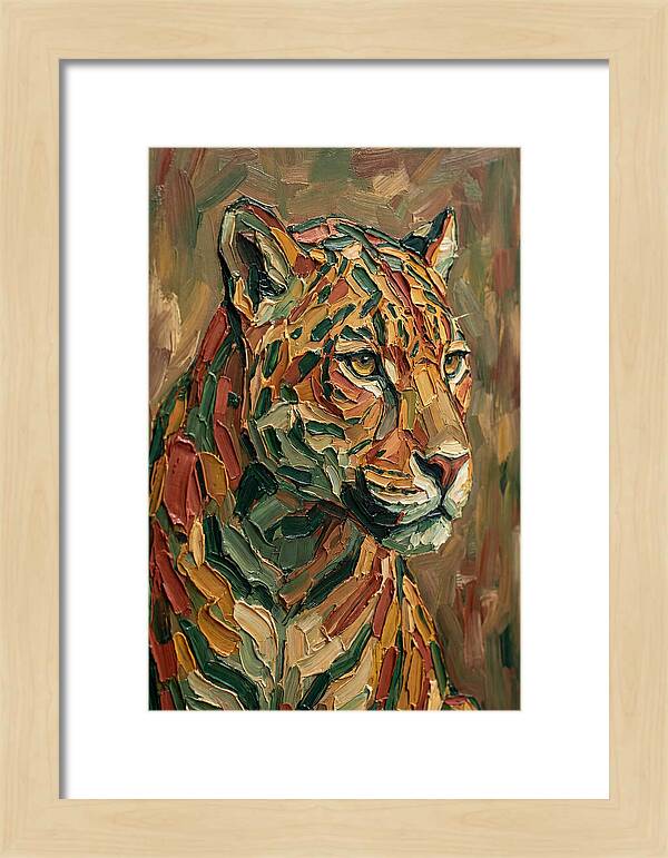 Jaguar In Vibrant Palette Knife Style