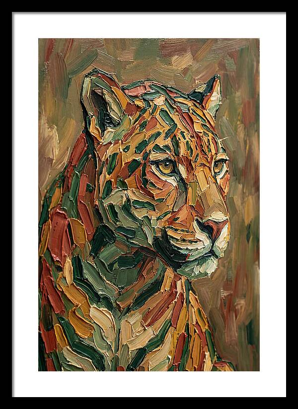 Jaguar In Vibrant Palette Knife Style