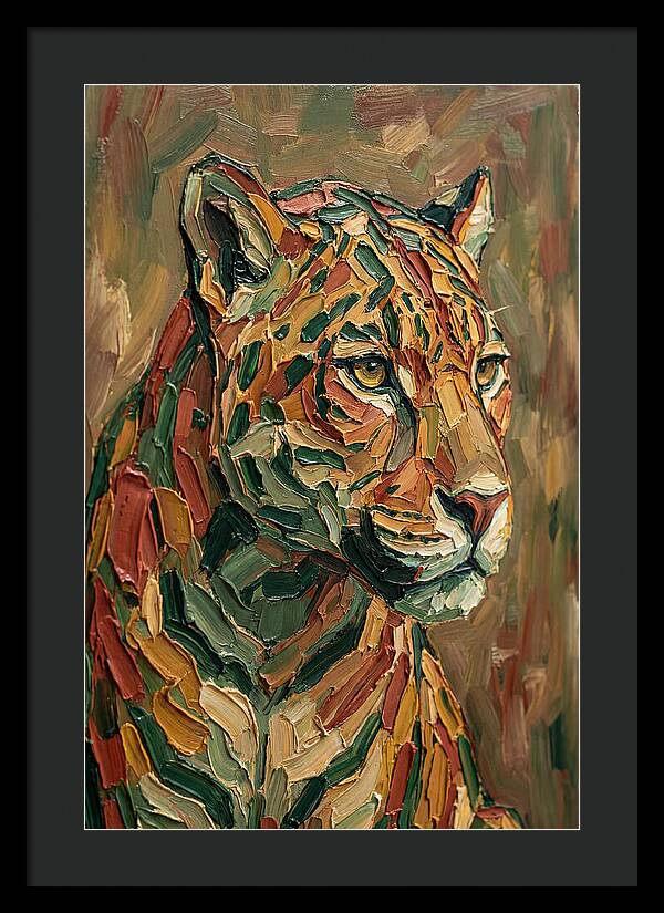 Jaguar In Vibrant Palette Knife Style