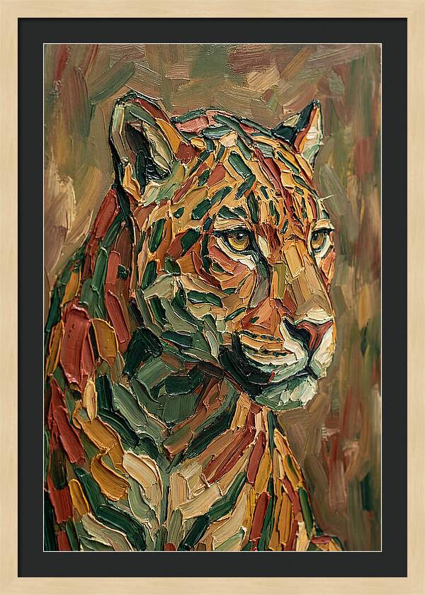 Jaguar In Vibrant Palette Knife Style