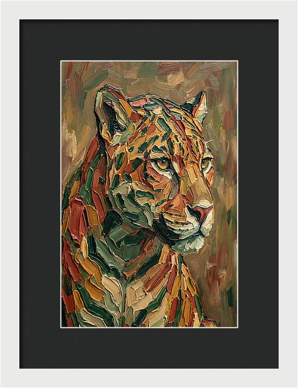 Jaguar In Vibrant Palette Knife Style