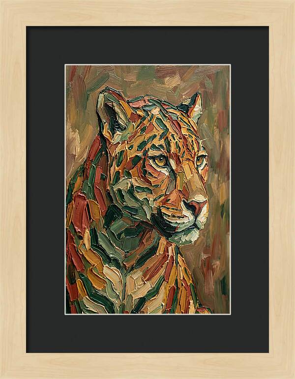 Jaguar In Vibrant Palette Knife Style