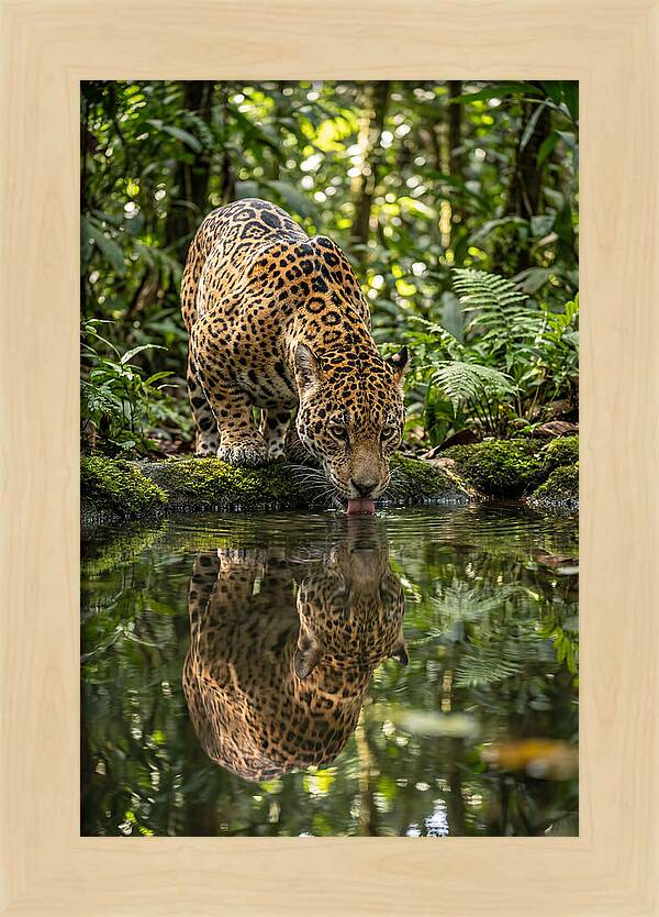 Jaguar Relaxing By The Water