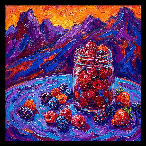 Jam Jar Filled With Berries