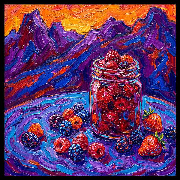 Jam Jar Filled With Berries