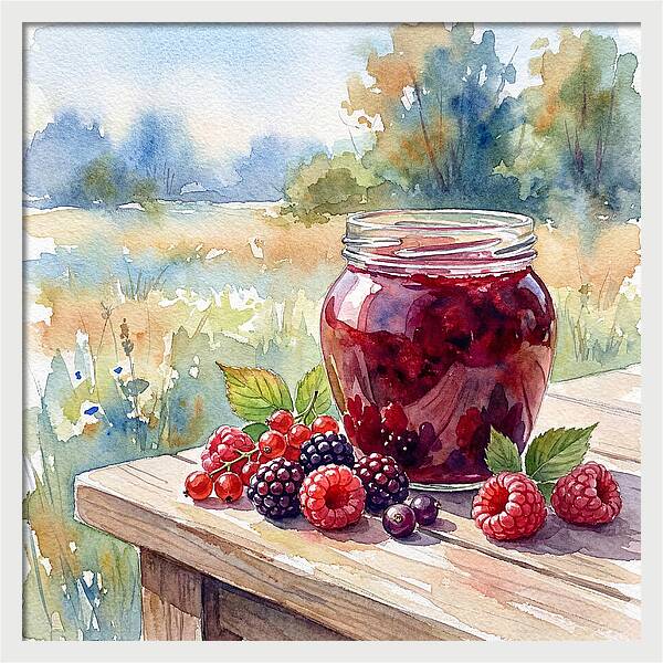 Jam Jar With Fresh Berries