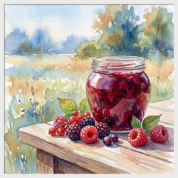 Jam Jar With Fresh Berries