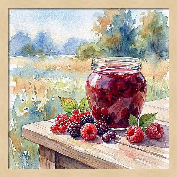 Jam Jar With Fresh Berries