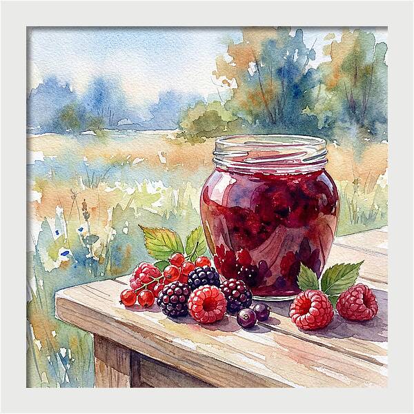 Jam Jar With Fresh Berries