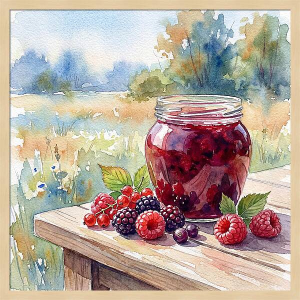 Jam Jar With Fresh Berries