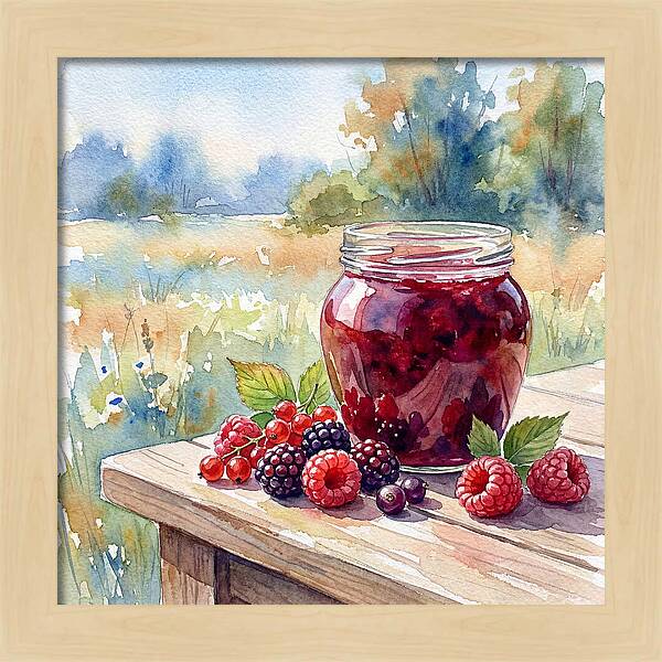 Jam Jar With Fresh Berries
