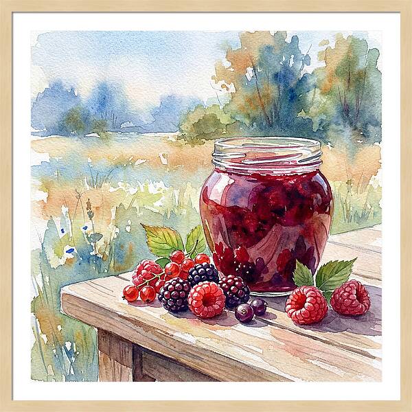 Jam Jar With Fresh Berries