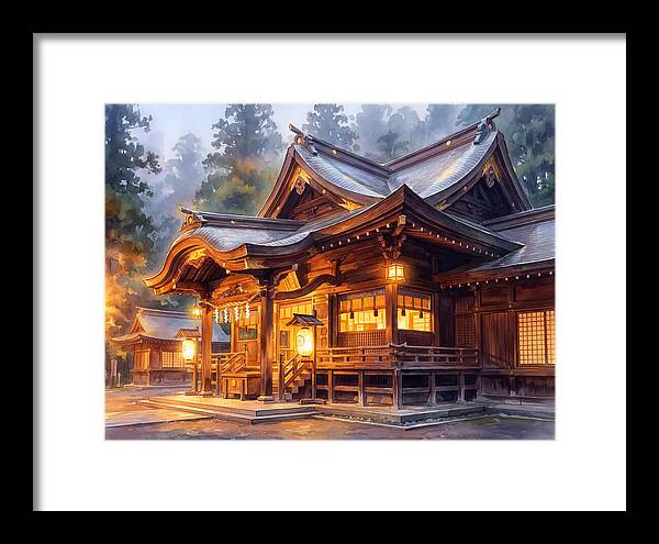 Japanese Temple At Dusk