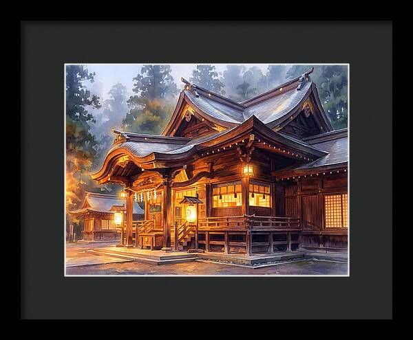 Japanese Temple At Dusk