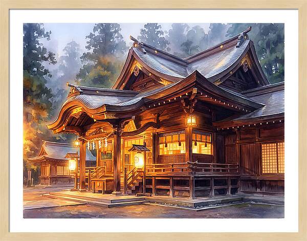 Japanese Temple At Dusk