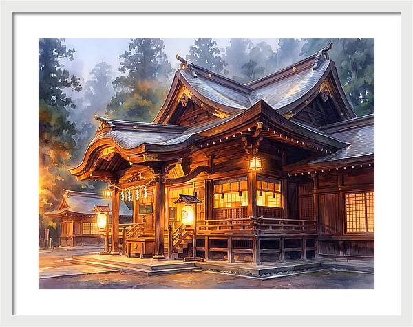 Japanese Temple At Dusk