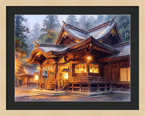 Japanese Temple At Dusk