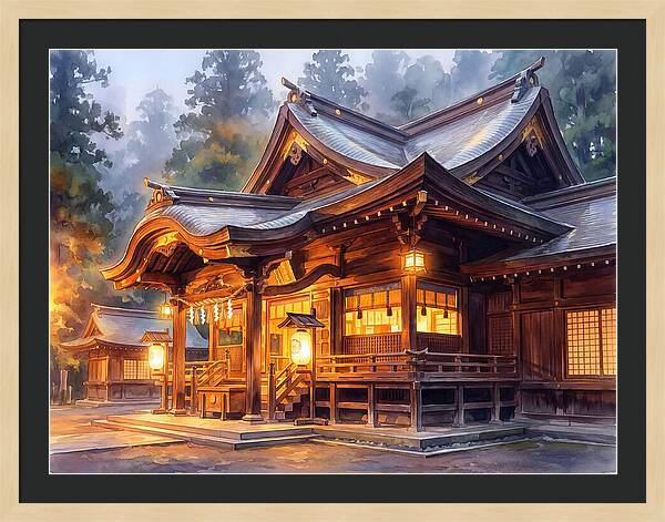 Japanese Temple At Dusk