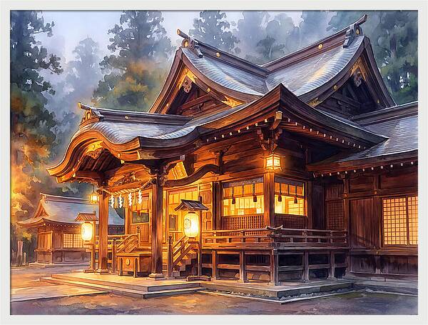 Japanese Temple At Dusk