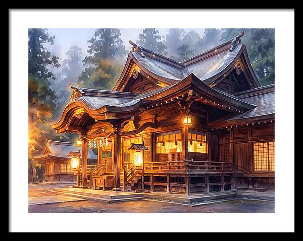 Japanese Temple At Dusk