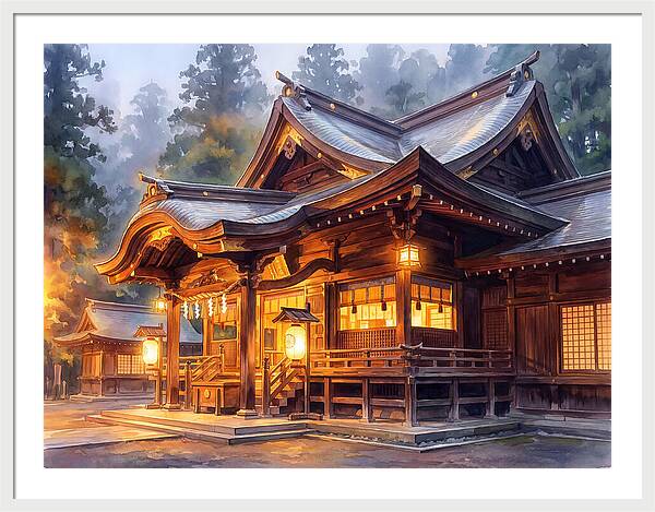 Japanese Temple At Dusk