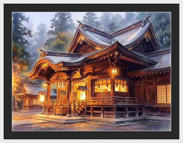 Japanese Temple At Dusk