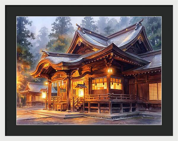 Japanese Temple At Dusk