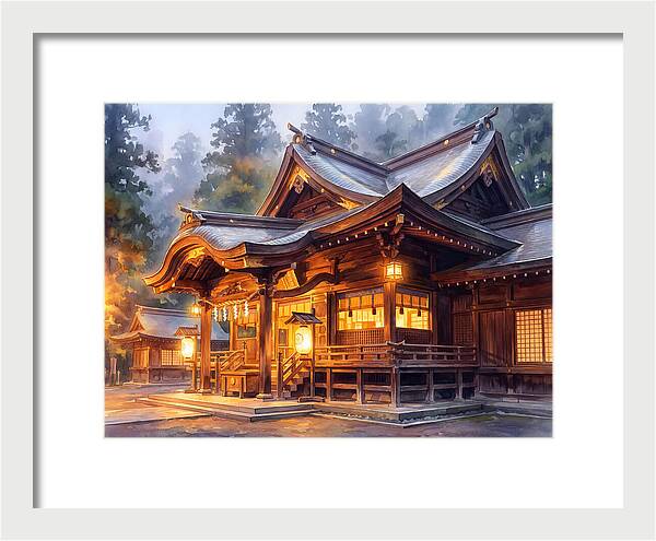 Japanese Temple At Dusk
