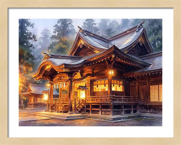 Japanese Temple At Dusk