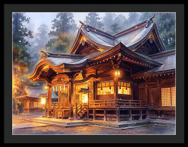 Japanese Temple At Dusk
