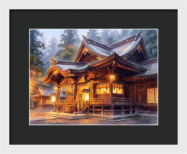 Japanese Temple At Dusk