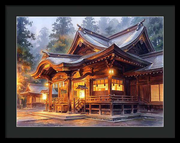 Japanese Temple At Dusk