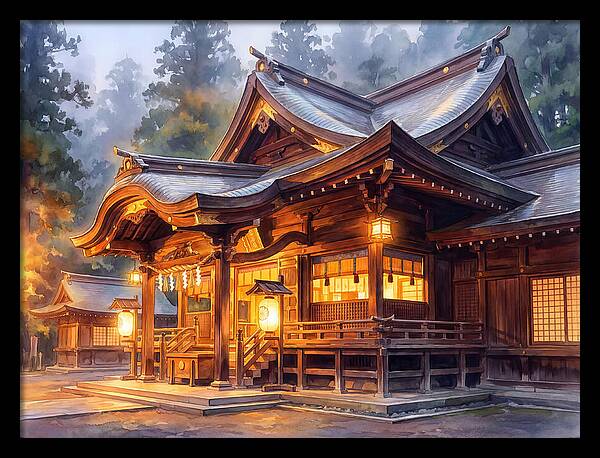 Japanese Temple At Dusk