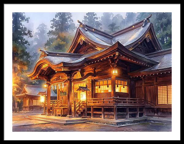 Japanese Temple At Dusk