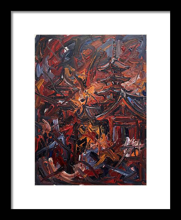 Japanese Temple In Expressionist Style