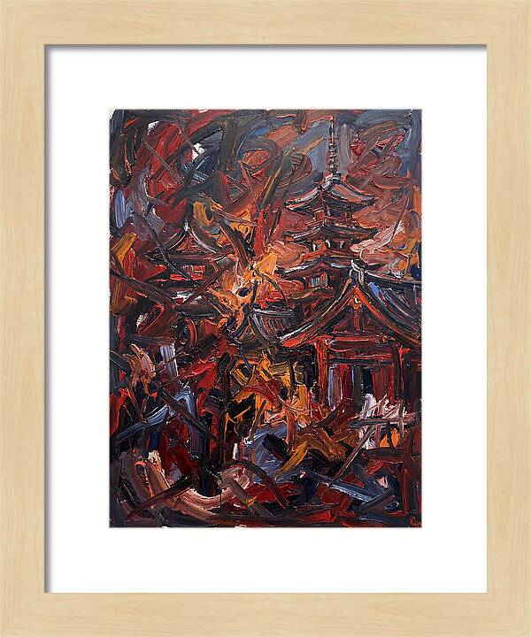 Japanese Temple In Expressionist Style