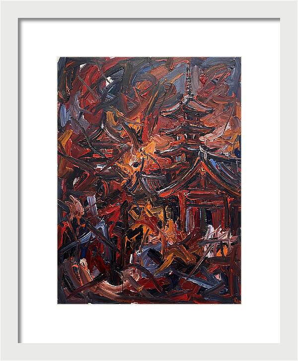 Japanese Temple In Expressionist Style