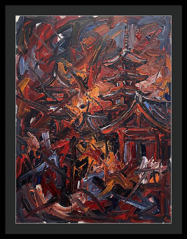 Japanese Temple In Expressionist Style