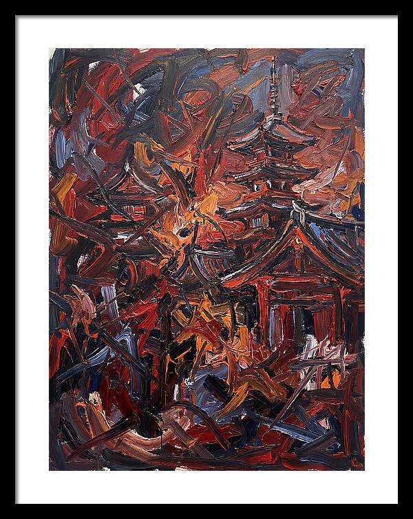 Japanese Temple In Expressionist Style