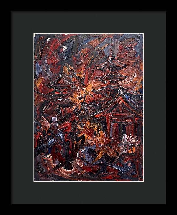Japanese Temple In Expressionist Style