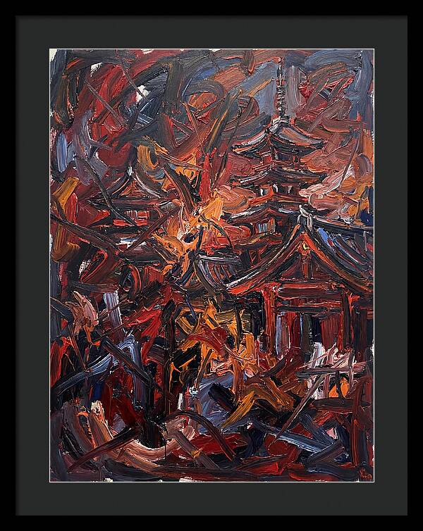 Japanese Temple In Expressionist Style