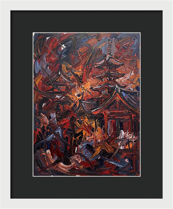 Japanese Temple In Expressionist Style