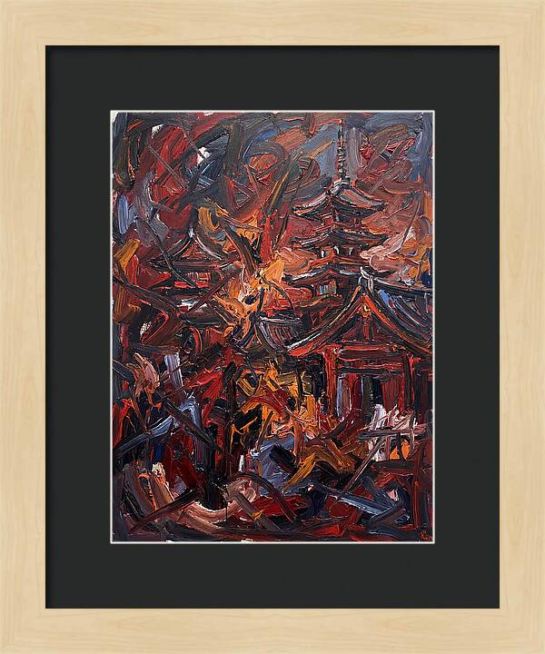 Japanese Temple In Expressionist Style
