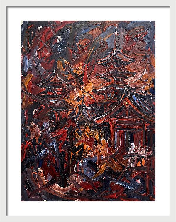 Japanese Temple In Expressionist Style