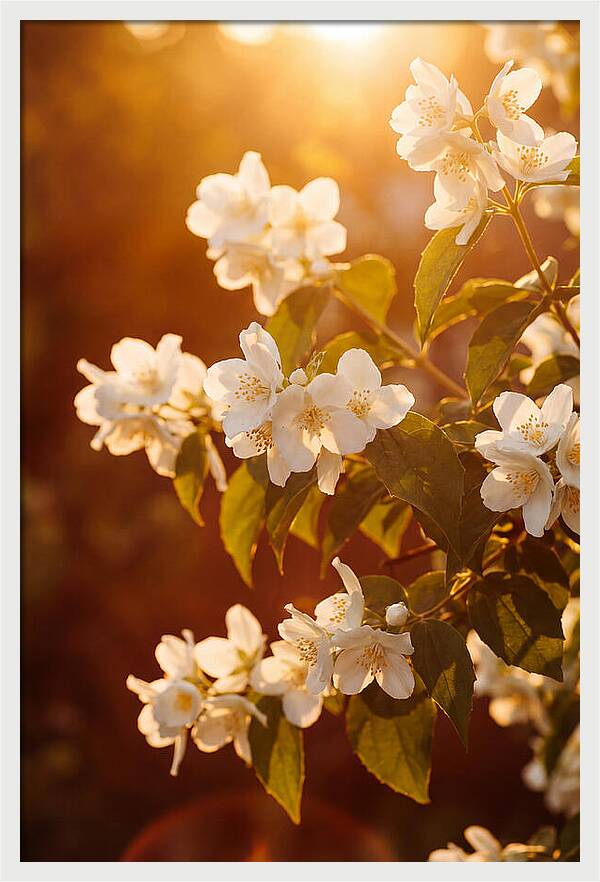 Jasmine Flowers Bathed In Light