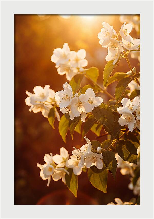 Jasmine Flowers Bathed In Light
